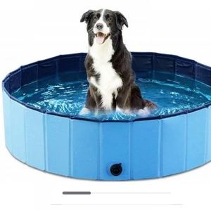 Dog Pool, Foldable Portable Kiddie Pool, Collapsible Dog PVC Bathtub for Outside